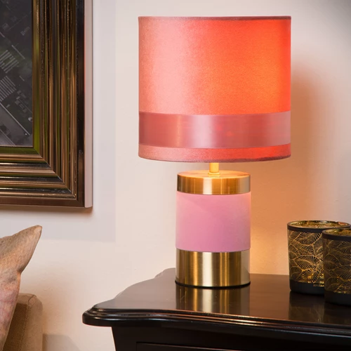Lucide EXTRAVAGANZA FRIZZLE - Lampe de table - Ø 18 cm - 1xE14 - Rose - ambiance 1